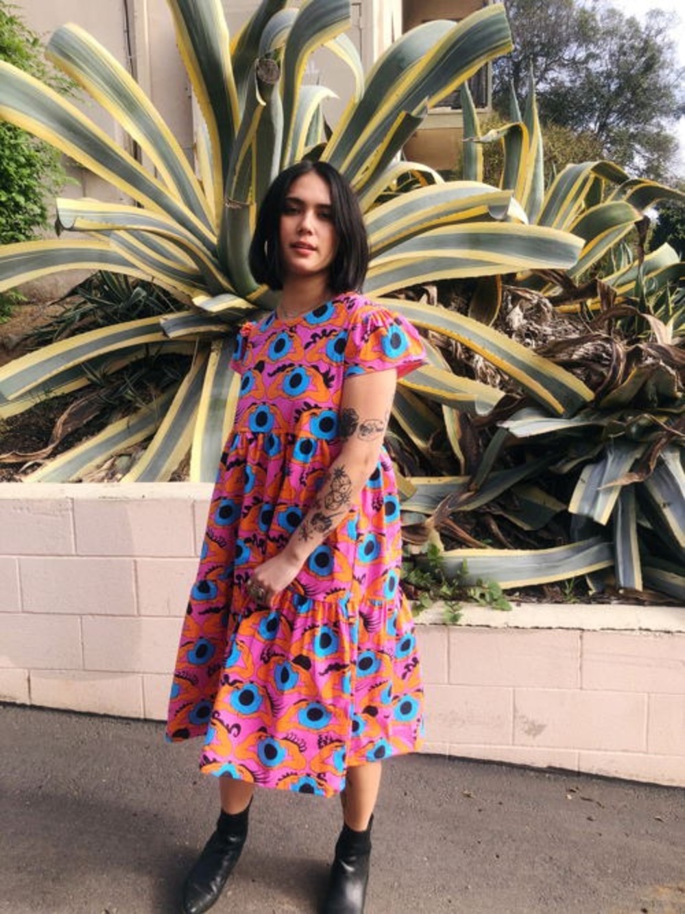 Nooworks Frida Dress in Psychedelic Eyes XL / X-Large